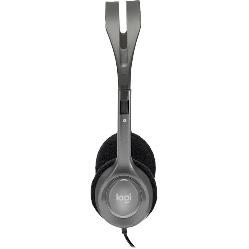 Logitech H110 3.5mm Wired Dual Plug Computer Stereo Headset with Mic - Black - SWIFT PERIPHERALS981-000459