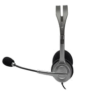 Logitech H110 3.5mm Wired Dual Plug Computer Stereo Headset with Mic - Black - SWIFT PERIPHERALS981-000459