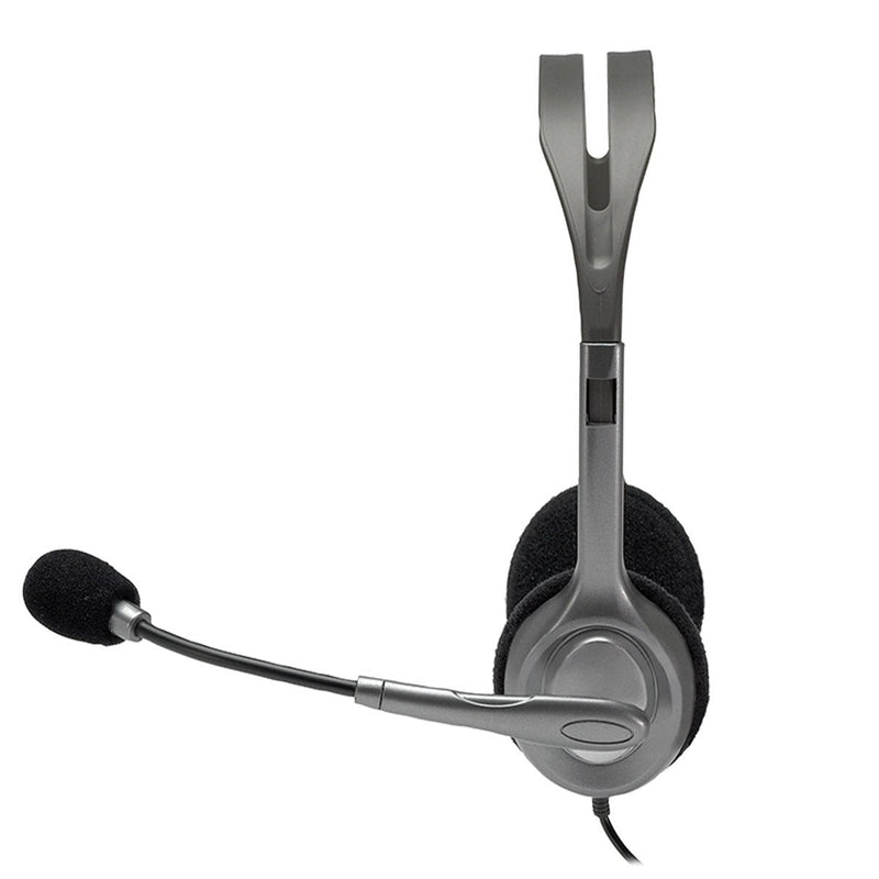 Logitech H110 3.5mm Wired Dual Plug Computer Stereo Headset with Mic - Black - SWIFT PERIPHERALS981-000459