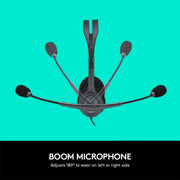 Logitech H111 3.5mm Wired Stereo Headset with 180° Rotating Microphone - Black - SWIFT PERIPHERALS981-000588