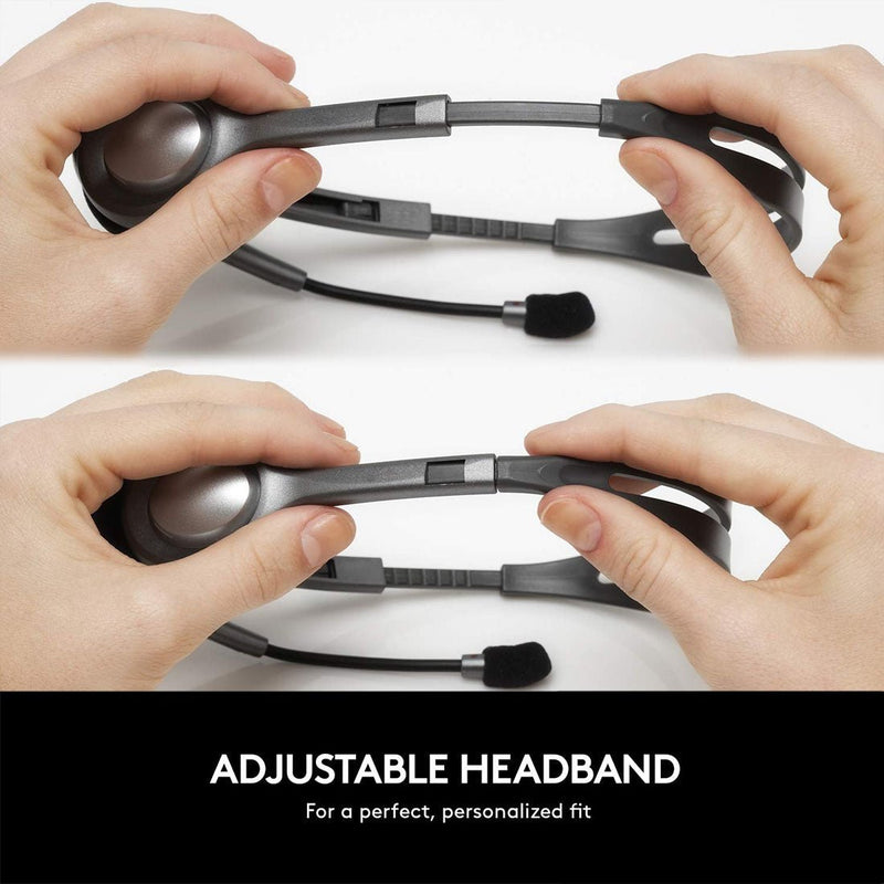 Logitech H111 3.5mm Wired Stereo Headset with 180° Rotating Microphone - Black - SWIFT PERIPHERALS981-000588