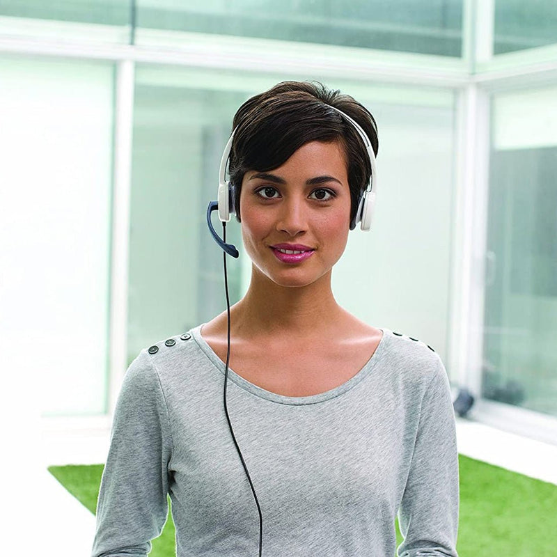 Logitech H150 3.5mm Wired Stereo Headset with Noise - Cancelling Microphone - White - SWIFT PERIPHERALS981-000453
