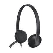 Logitech H340 USB Wired Headphone with Noise Cancelling Rotatable Mic - Black - SWIFT PERIPHERALS981-000476