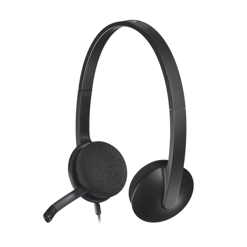 Logitech H340 USB Wired Headphone with Noise Cancelling Rotatable Mic - Black - SWIFT PERIPHERALS981-000476
