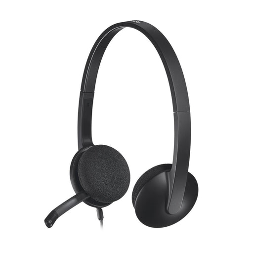 Logitech H340 USB Wired Headphone with Noise Cancelling Rotatable Mic - Black - SWIFT PERIPHERALS981-000476