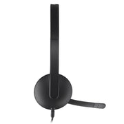 Logitech H340 USB Wired Headphone with Noise Cancelling Rotatable Mic - Black - SWIFT PERIPHERALS981-000476