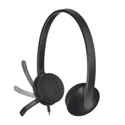 Logitech H340 USB Wired Headphone with Noise Cancelling Rotatable Mic - Black - SWIFT PERIPHERALS981-000476