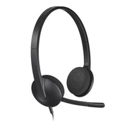 Logitech H340 USB Wired Headphone with Noise Cancelling Rotatable Mic - Black - SWIFT PERIPHERALS981-000476