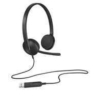 Logitech H340 USB Wired Headphone with Noise Cancelling Rotatable Mic - Black - SWIFT PERIPHERALS981-000476