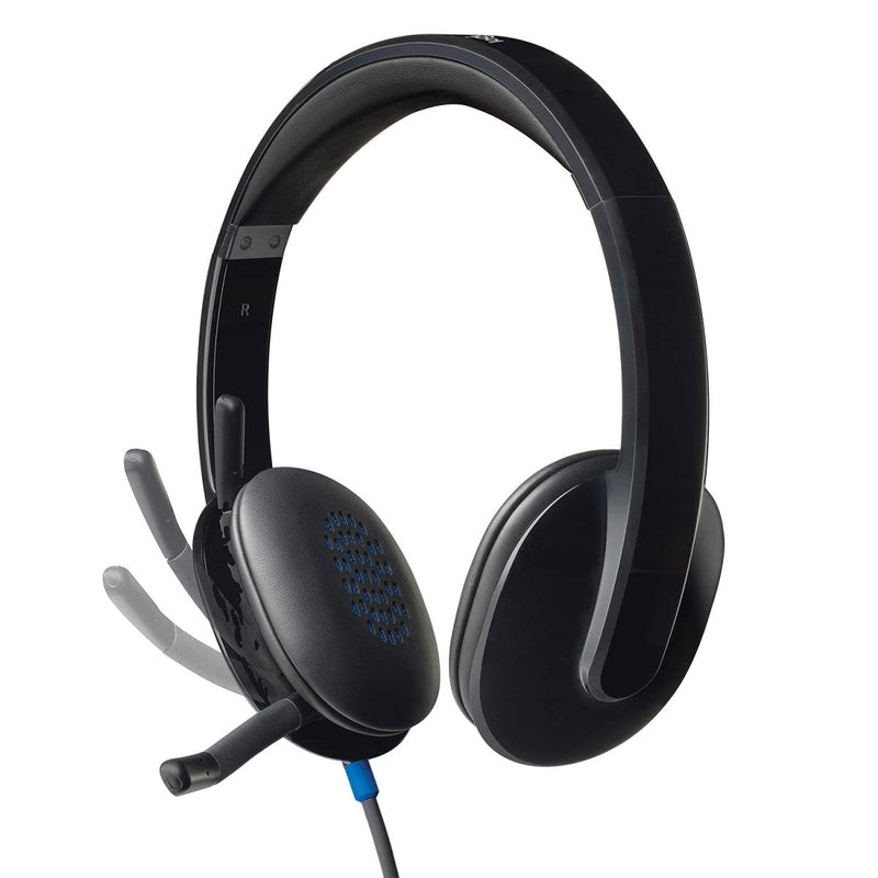 LOGITECH H540 STEREO WIRED ON EAR HEADPHONES WITH MIC WITH NOISE - CANCELLING USB - SWIFT PERIPHERALS1088938