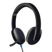 LOGITECH H540 STEREO WIRED ON EAR HEADPHONES WITH MIC WITH NOISE - CANCELLING USB - SWIFT PERIPHERALS1088938