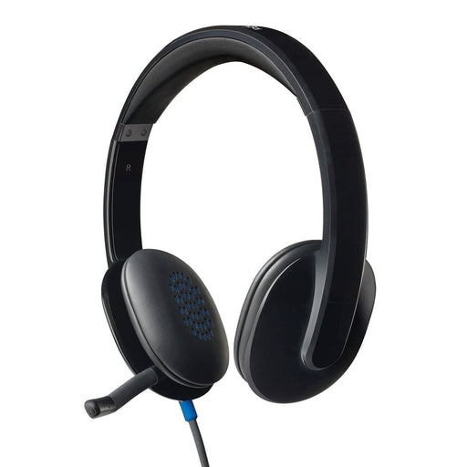 LOGITECH H540 STEREO WIRED ON EAR HEADPHONES WITH MIC WITH NOISE - CANCELLING USB - SWIFT PERIPHERALS1088938