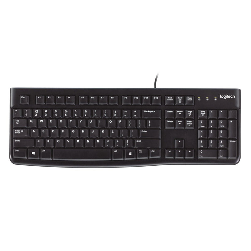 Logitech K120 Corded USB Keyboard with Spill Resistant Design - Black - SWIFT PERIPHERALS920-008819