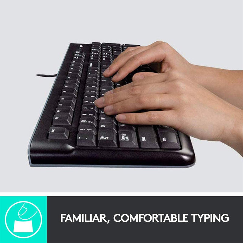 Logitech K120 Corded USB Keyboard with Spill Resistant Design - Black - SWIFT PERIPHERALS920-008819