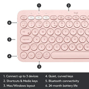 Logitech K380 Bluetooth Wireless Multi - Device Black Keyboard with Up to 3 Devices Connectivity and 2 Year Battery Life - SWIFT PERIPHERALS920-007596