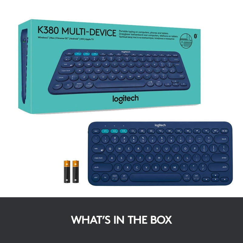 Logitech K380 Bluetooth Wireless Multi - Device Black Keyboard with Up to 3 Devices Connectivity and 2 Year Battery Life - SWIFT PERIPHERALS920-007596