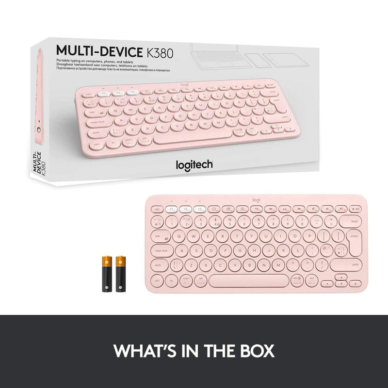 Logitech K380 Bluetooth Wireless Multi - Device Black Keyboard with Up to 3 Devices Connectivity and 2 Year Battery Life - SWIFT PERIPHERALS920-007596