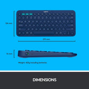 Logitech K380 Bluetooth Wireless Multi - Device Black Keyboard with Up to 3 Devices Connectivity and 2 Year Battery Life - SWIFT PERIPHERALS920-007596