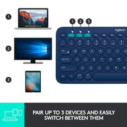 Logitech K380 Bluetooth Wireless Multi - Device Black Keyboard with Up to 3 Devices Connectivity and 2 Year Battery Life - SWIFT PERIPHERALS920-007596