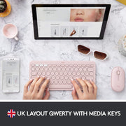LOGITECH K380S WIRELESS MULTI - DEVICE BLUETOOTH KEYBOARD ROSE - SWIFT PERIPHERALS1089735