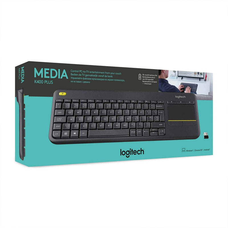 Logitech K400 Plus 2.4 GHz Wireless Keyboard with Built - in Touchpad - Black - SWIFT PERIPHERALS920-007165
