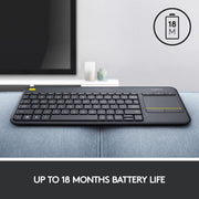 LOGITECH K400 PLUS WIRELESS TOUCH KEYBOARD - SWIFT PERIPHERALS101008