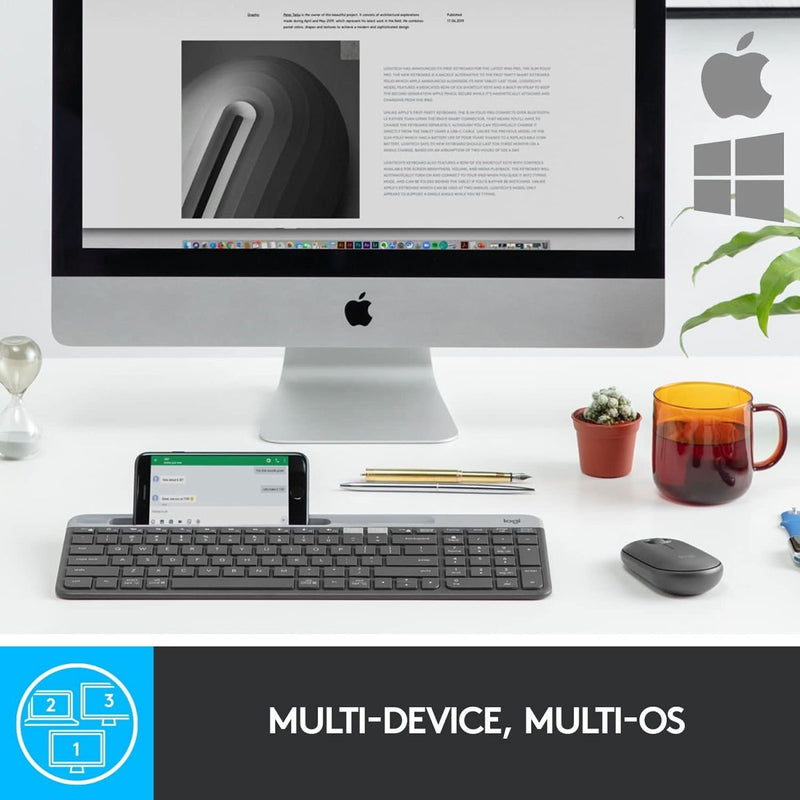 LOGITECH K580 SLIM MULTI DEVICE WIRELESS KEYBOARD - SWIFT PERIPHERALS106582