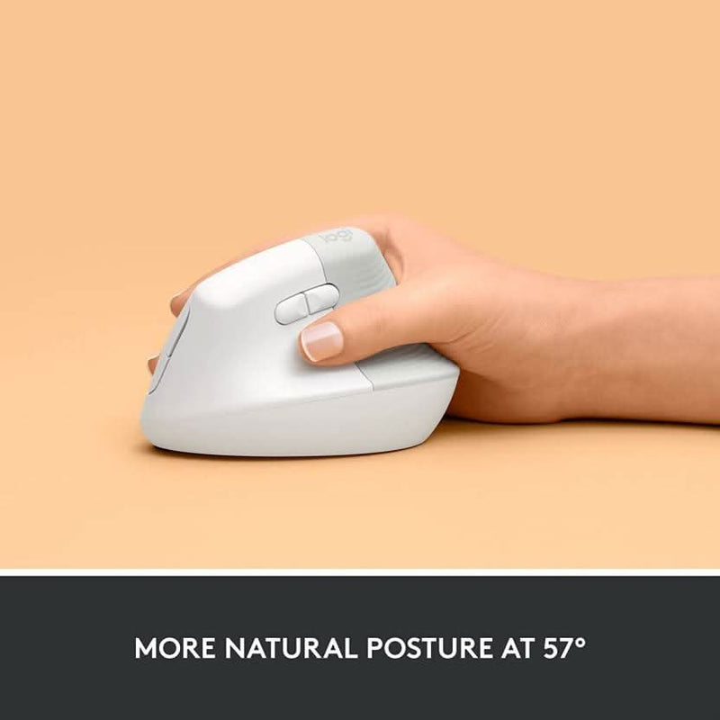 LOGITECH LIFT VERTICAL ERGONOMIC MOUSE WIRELESS PALEGREY - SWIFT PERIPHERALS1086375