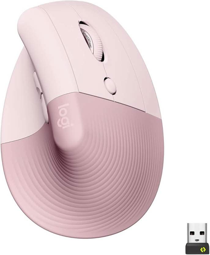 LOGITECH LIFT VERTICAL ERGONOMIC MOUSE WIRELESS ROSE/DARKROSE - SWIFT PERIPHERALS910-006481