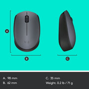 LOGITECH M171 WIRELESS MOUSE - SWIFT PERIPHERALS101418