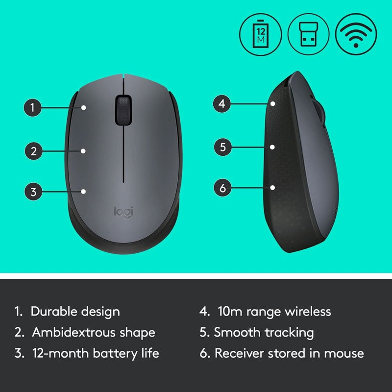 LOGITECH M171 WIRELESS MOUSE - SWIFT PERIPHERALS101418