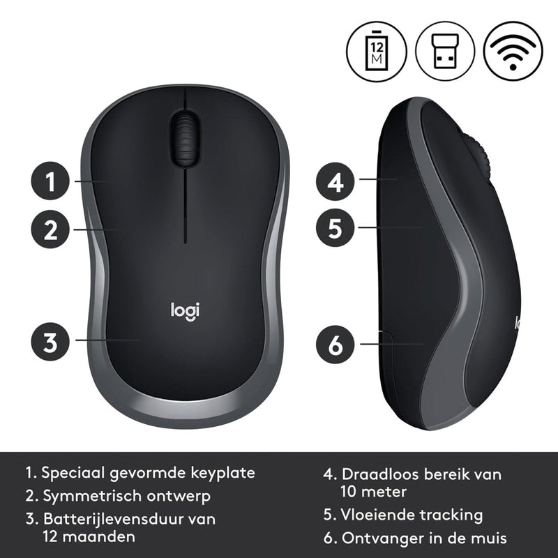LOGITECH M185 WIRELESS USB MOUSE - SWIFT PERIPHERALS101419