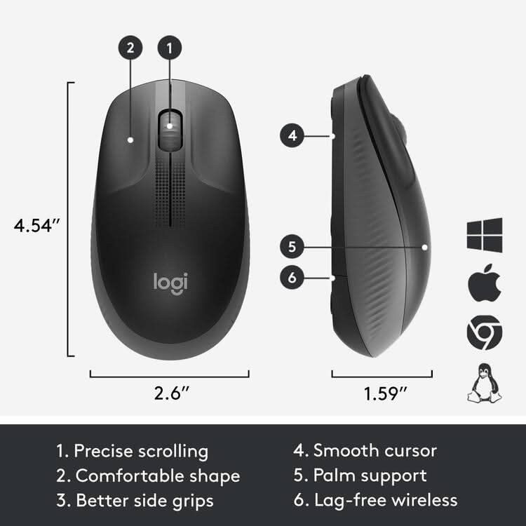 LOGITECH M190 WIRELESS MOUSE - SWIFT PERIPHERALS106177