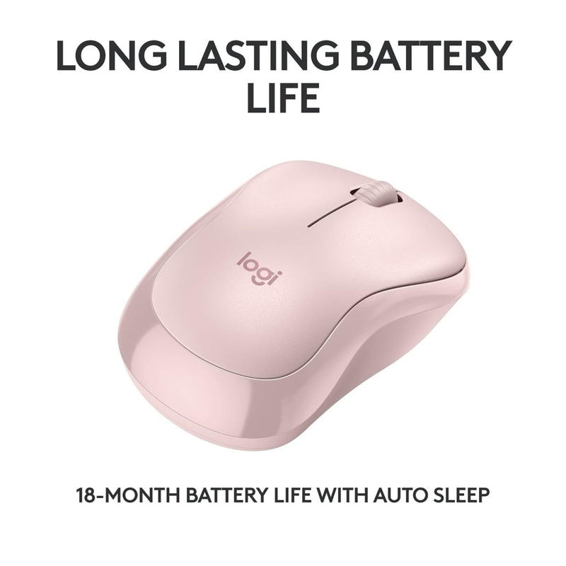 LOGITECH M240 SILENT BLUETOOTH MOUSE, WIRELESS ROSE - SWIFT PERIPHERALS1089758