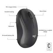 LOGITECH M241 SILENT BLUETOOTH MOUSE - GRAPHITE - SWIFT PERIPHERALS1090720