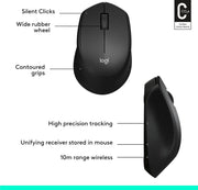 LOGITECH M330 WIRELESS BLACK MOUSE - SWIFT PERIPHERALS101421