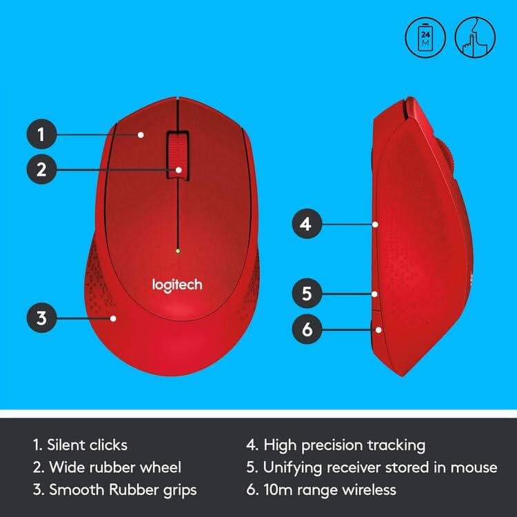 LOGITECH M331 SILENT PLUS WIRELESS MOUSE - SWIFT PERIPHERALS104511