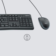 LOGITECH MK120 WIRED USB KEYBOARD AND MOUSE COMBO - SWIFT PERIPHERALS100940