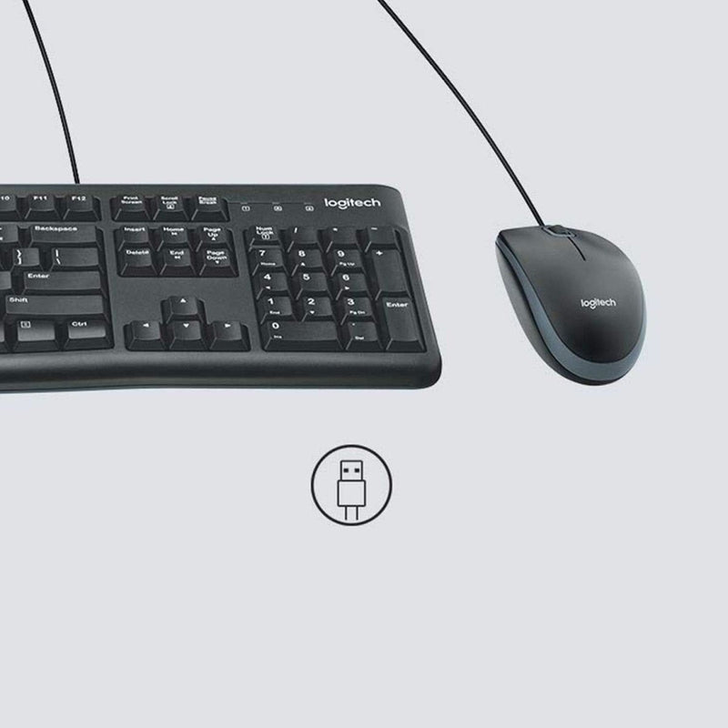LOGITECH MK120 WIRED USB KEYBOARD AND MOUSE COMBO - SWIFT PERIPHERALS100940