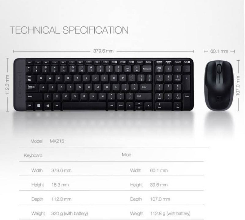 LOGITECH MK215 WIRELESS KEYBOARD AND MOUSE COMBO - SWIFT PERIPHERALS920-007444