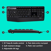 Logitech MK345 2.4 GHz Full - Size Wireless Keyboard and Mouse Combo - SWIFT PERIPHERALSMK345