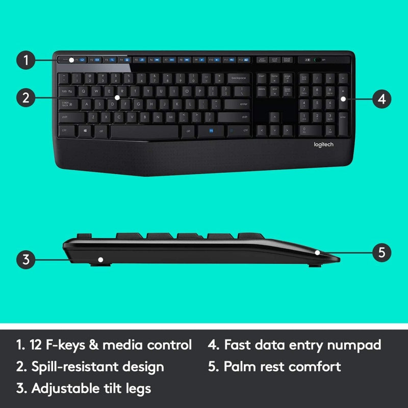Logitech MK345 2.4 GHz Full - Size Wireless Keyboard and Mouse Combo - SWIFT PERIPHERALSMK345