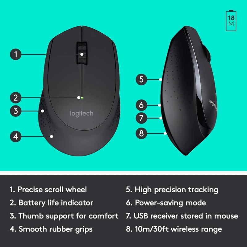 Logitech MK345 2.4 GHz Full - Size Wireless Keyboard and Mouse Combo - SWIFT PERIPHERALSMK345