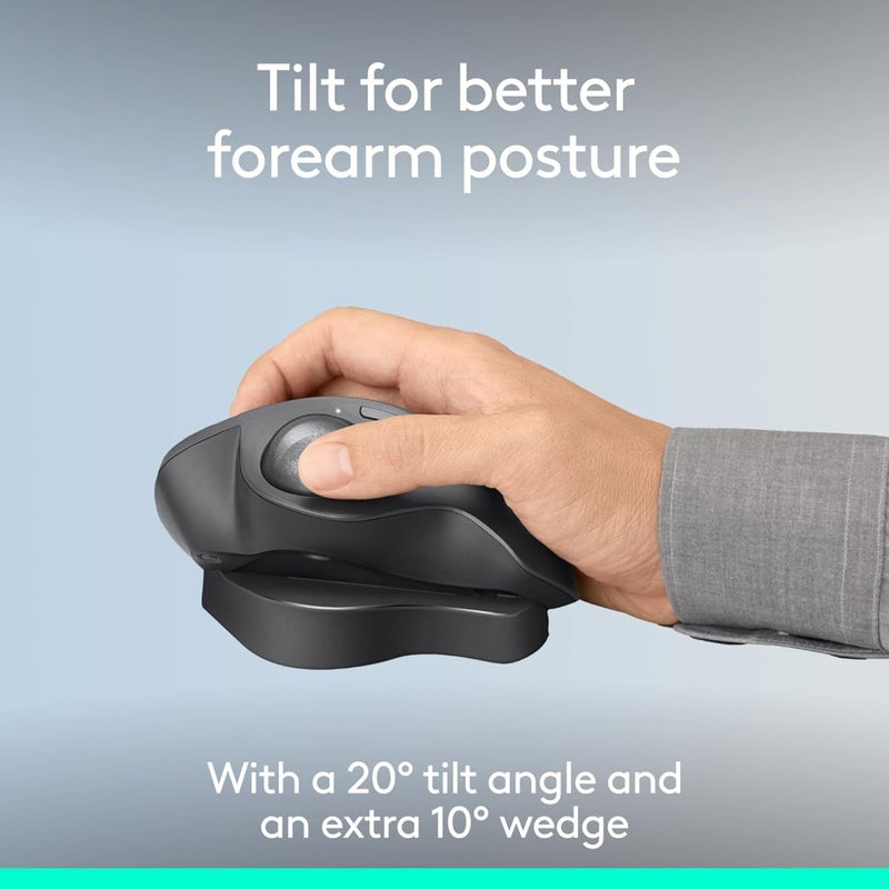 LOGITECH MX ERGO S ADVANCED WIRELESS TRACKBALL MOUSE, USB - C RECHARGEABLE WIRELESS ERGONOMIC MOUSE - SWIFT PERIPHERALS1091882