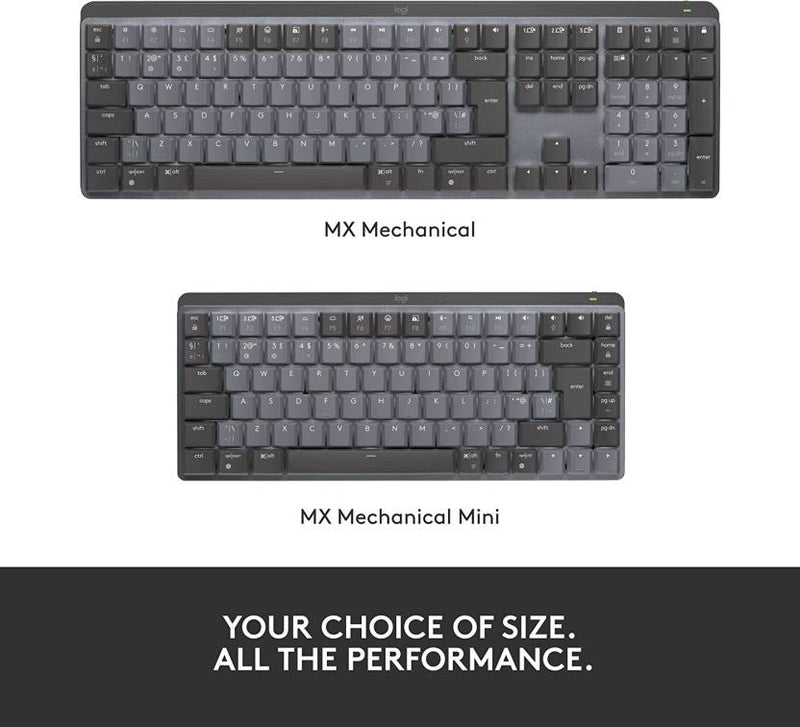LOGITECH MX KEYS MECHANICAL WIRELESS MULTI - DEVICE KEYBOARD (BLACK, DARK GREY) - SWIFT PERIPHERALS1087820