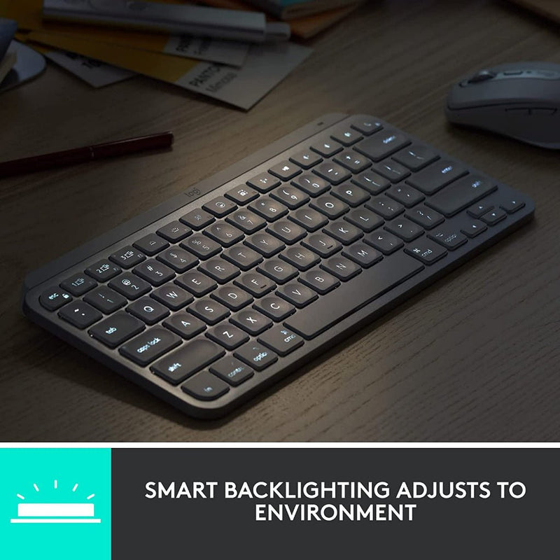 Logitech MX Keys Mini for Mac Minimalist Wireless Illuminated Keyboard - Pale Gray - SWIFT PERIPHERALS920-010528