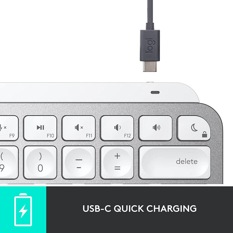 Logitech MX Keys Mini for Mac Minimalist Wireless Illuminated Keyboard - Pale Gray - SWIFT PERIPHERALS920-010528