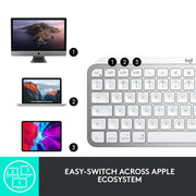 Logitech MX Keys Mini for Mac Minimalist Wireless Illuminated Keyboard - Pale Gray - SWIFT PERIPHERALS920-010528