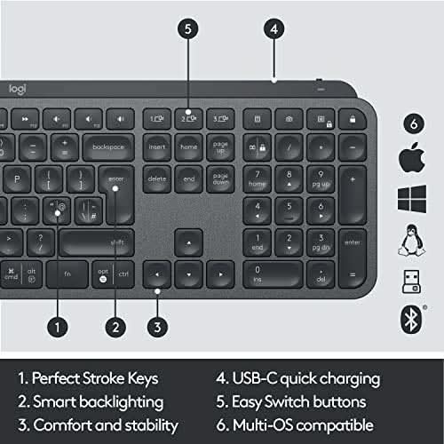 LOGITECH MX KEYS S WIRELESS KEYBOARD BLACK - SWIFT PERIPHERALS102952