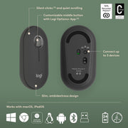 LOGITECH PEBBLE 2 COMBO WIRELESS KEYBOARD AND MOUSE GRAPHITE - SWIFT PERIPHERALS1089323